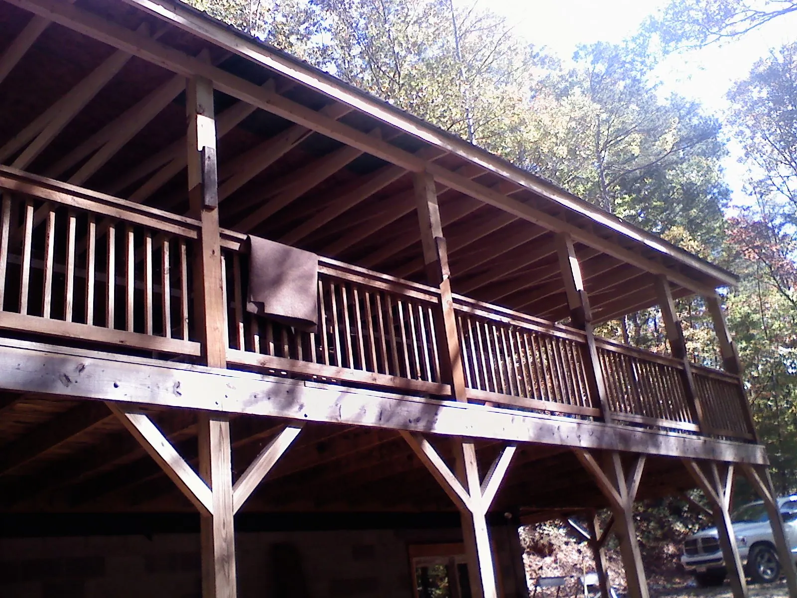 Timber framing under a new elevated porch and deck — Roof Leak Repair in Viborg by Roofing Brothers